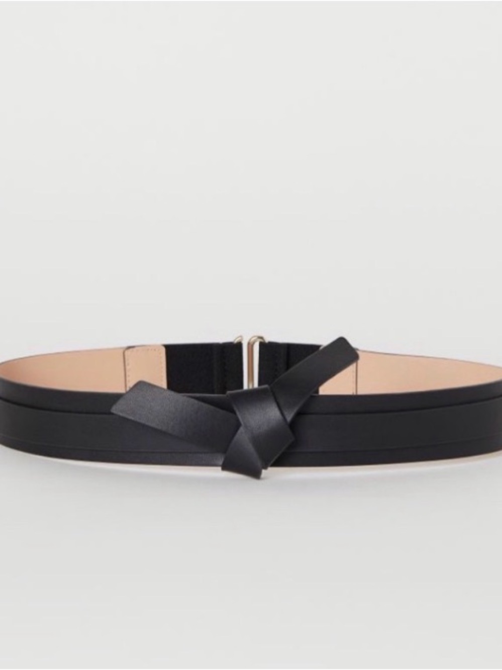 Black Knot-Front Wide Waist Belt - Women Accessories
